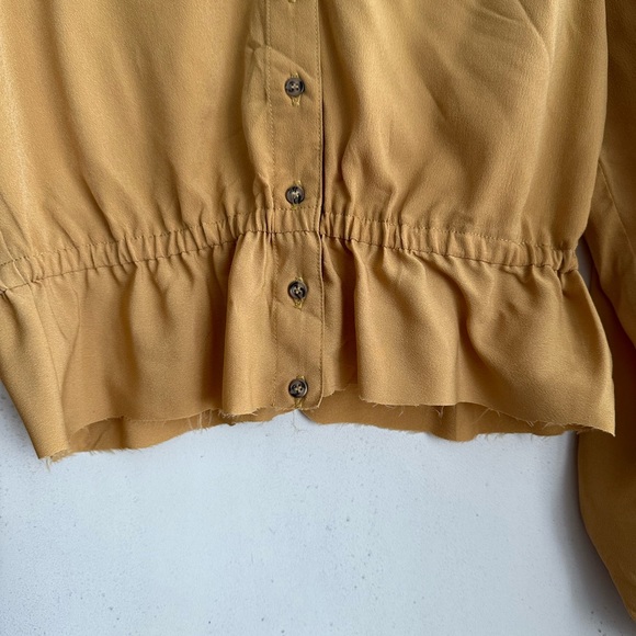 Sharagano Mustard Long Sleeve Blouse - Picture 3 of 4